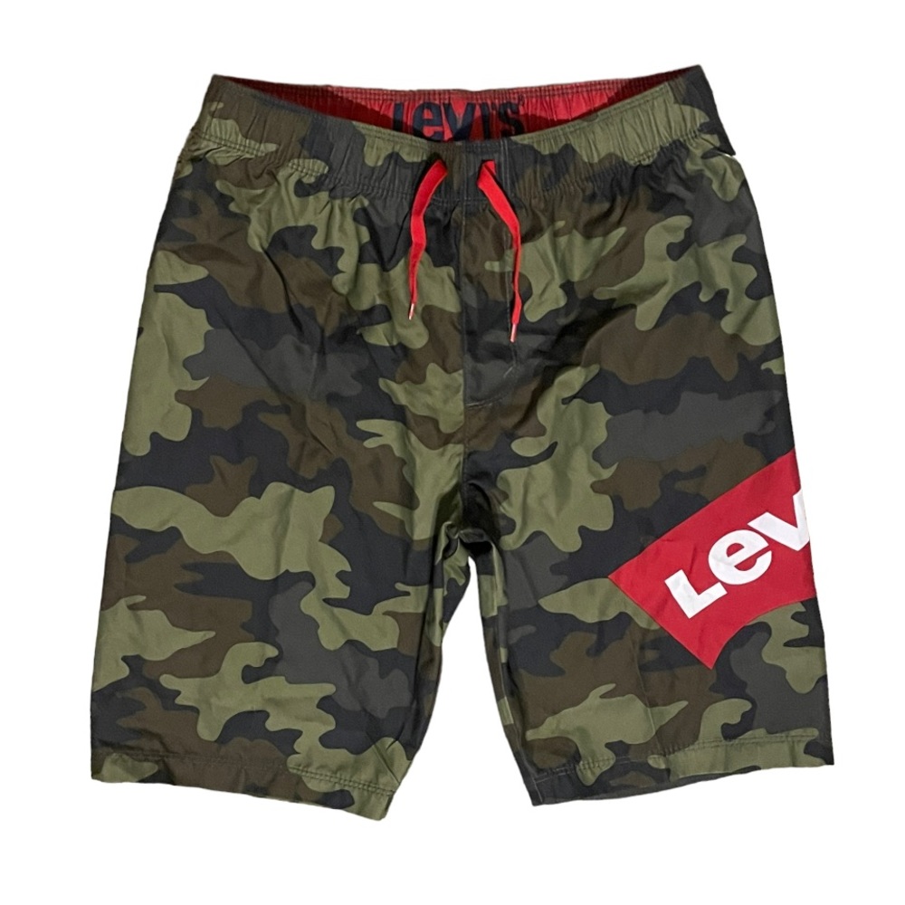 LEVI’S Boy’s Batwing Camo Swim Trunk Shorts NWT